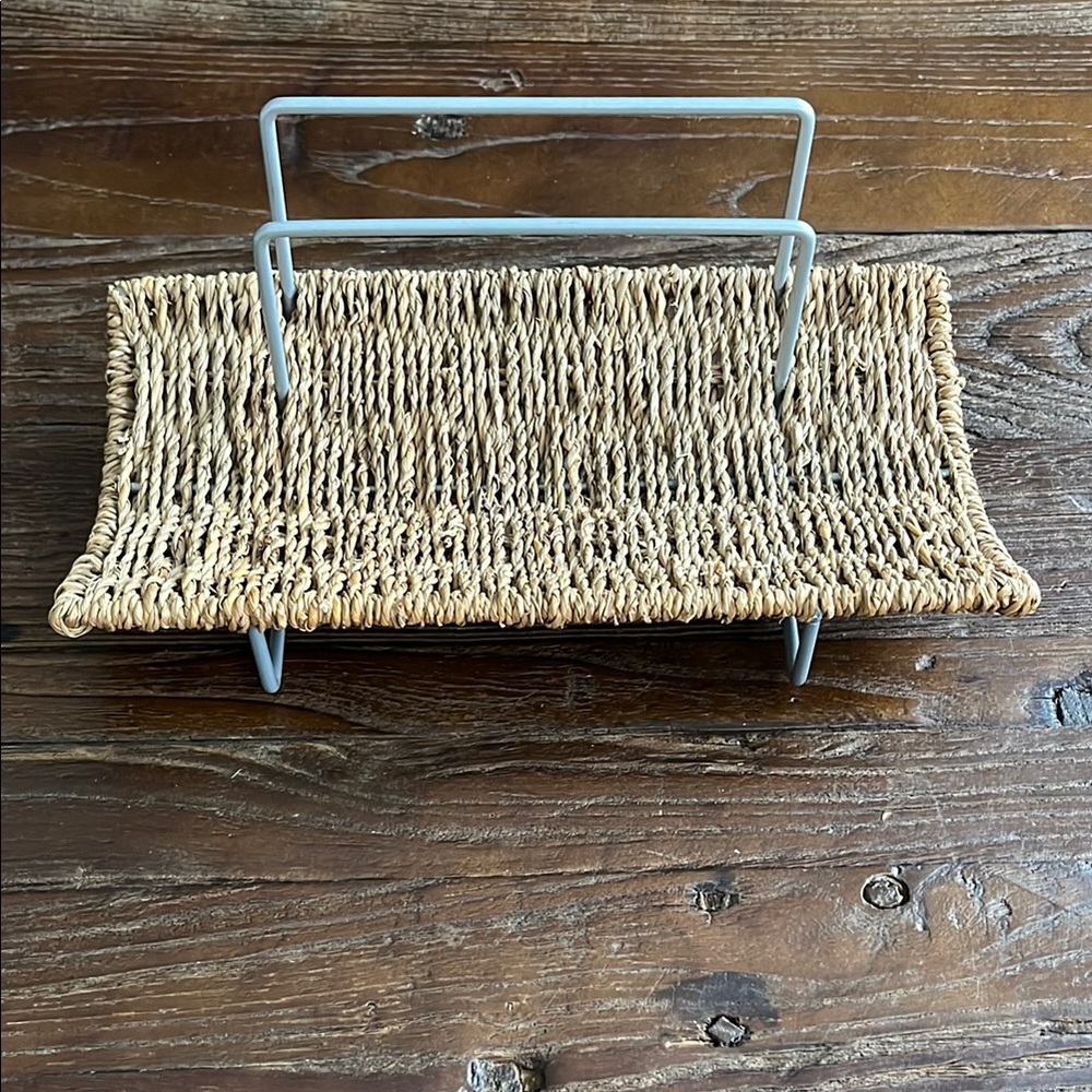 Woven Jute Envelope Holder with Metal Frame